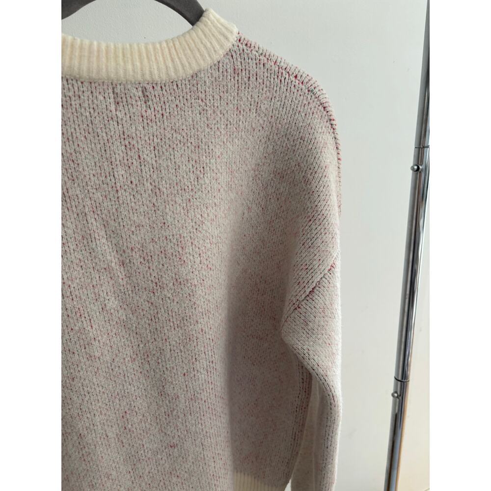 A New Day Cherry Graphic Sweater Women’s Medium Cream Knit Pullover Cozy Cute - Picture 8 of 12